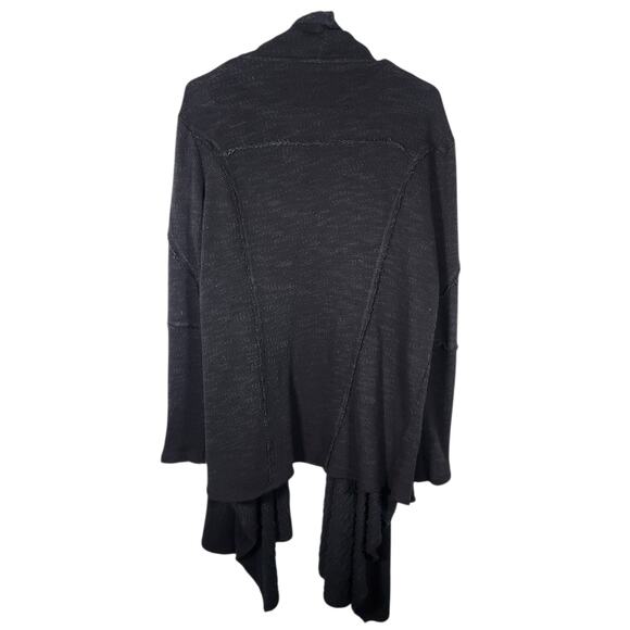 Free People Open‎ Front Cardigan S Black Distressed Boho Cottagecore Grunge - Picture 2 of 9